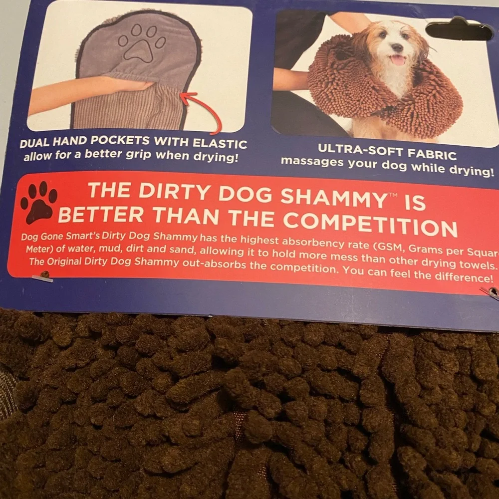 Dirty Dog Shammy Brown microfiber grooming pet smart petco